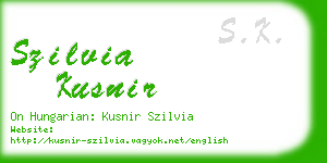szilvia kusnir business card